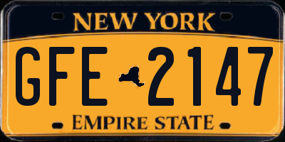 NY license plate GFE2147