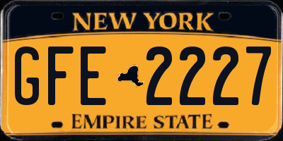 NY license plate GFE2227