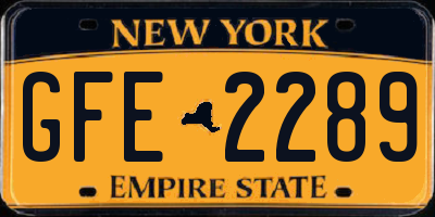 NY license plate GFE2289