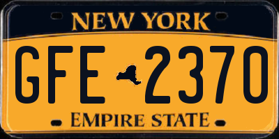 NY license plate GFE2370