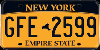 NY license plate GFE2599