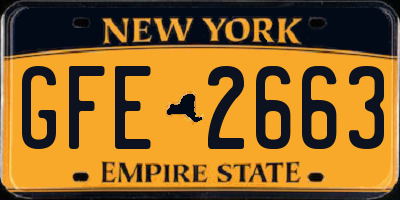 NY license plate GFE2663