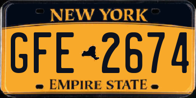 NY license plate GFE2674