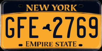 NY license plate GFE2769