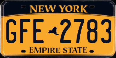 NY license plate GFE2783