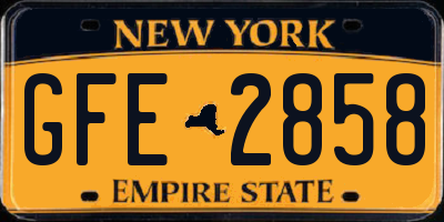 NY license plate GFE2858