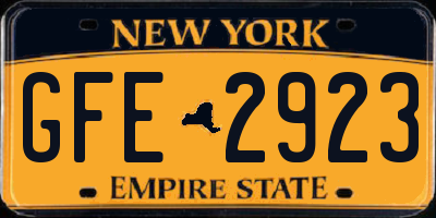 NY license plate GFE2923