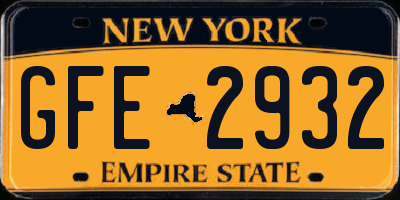 NY license plate GFE2932