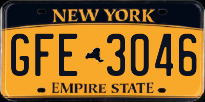 NY license plate GFE3046