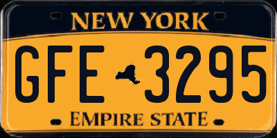 NY license plate GFE3295