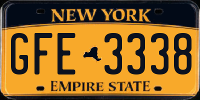 NY license plate GFE3338
