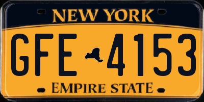 NY license plate GFE4153