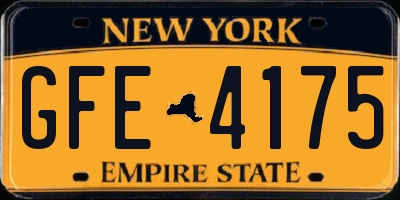 NY license plate GFE4175