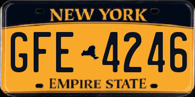 NY license plate GFE4246