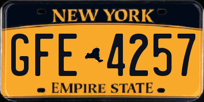 NY license plate GFE4257