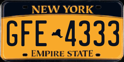 NY license plate GFE4333