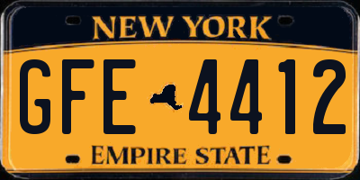 NY license plate GFE4412