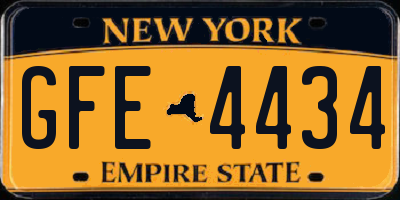 NY license plate GFE4434