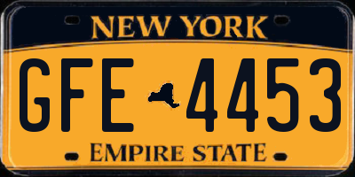 NY license plate GFE4453