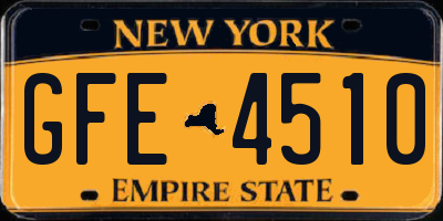NY license plate GFE4510