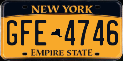 NY license plate GFE4746