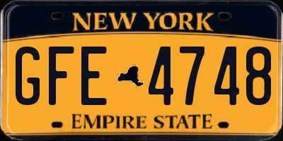 NY license plate GFE4748