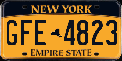 NY license plate GFE4823