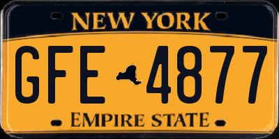 NY license plate GFE4877