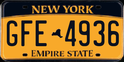 NY license plate GFE4936