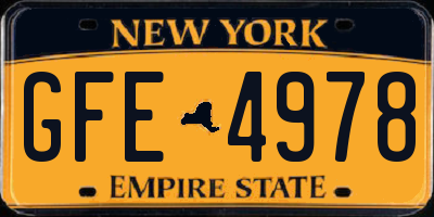 NY license plate GFE4978