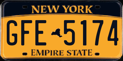 NY license plate GFE5174