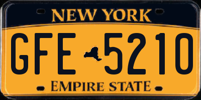 NY license plate GFE5210