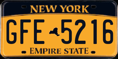 NY license plate GFE5216