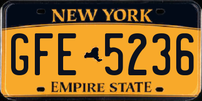 NY license plate GFE5236