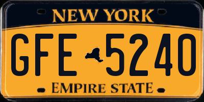 NY license plate GFE5240