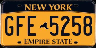 NY license plate GFE5258