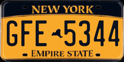 NY license plate GFE5344
