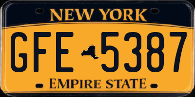 NY license plate GFE5387