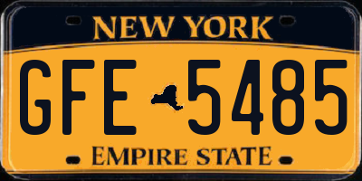 NY license plate GFE5485
