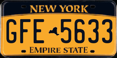 NY license plate GFE5633
