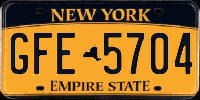 NY license plate GFE5704
