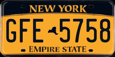NY license plate GFE5758
