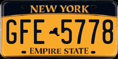 NY license plate GFE5778