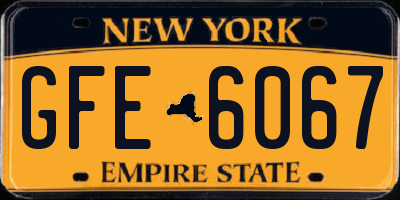 NY license plate GFE6067