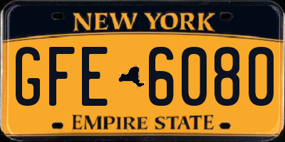 NY license plate GFE6080