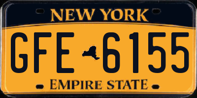 NY license plate GFE6155