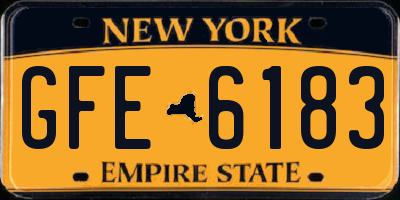 NY license plate GFE6183