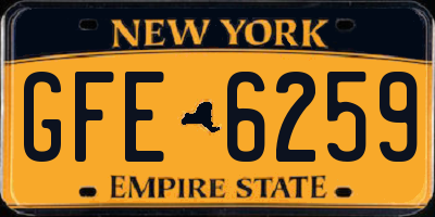 NY license plate GFE6259