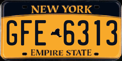NY license plate GFE6313