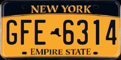 NY license plate GFE6314